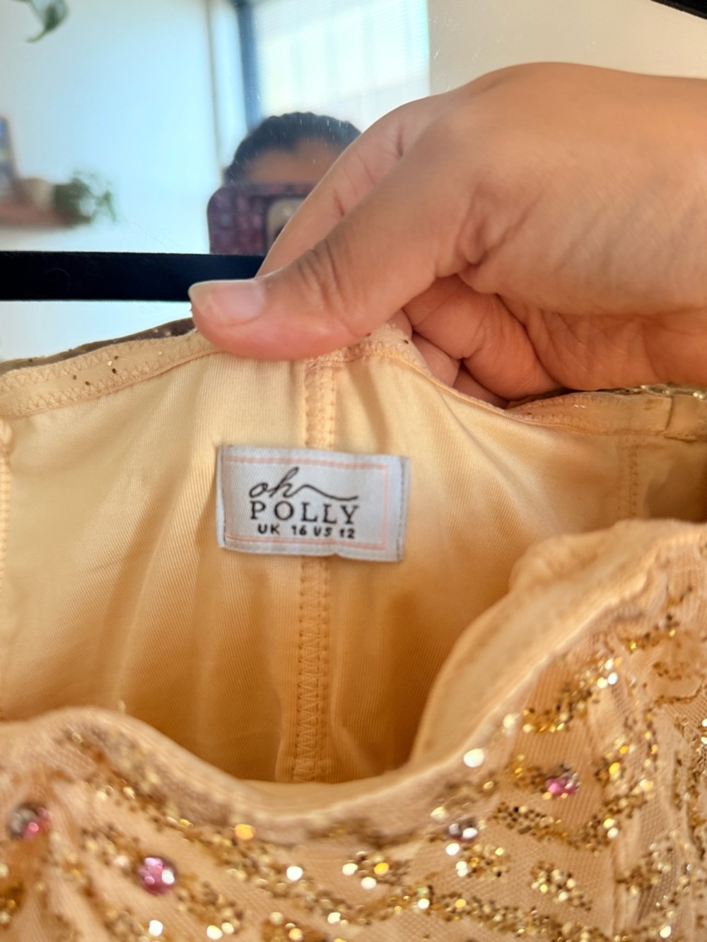 Oh Polly Gold Sequin Strapless Party Dress - Picture 3 of 3